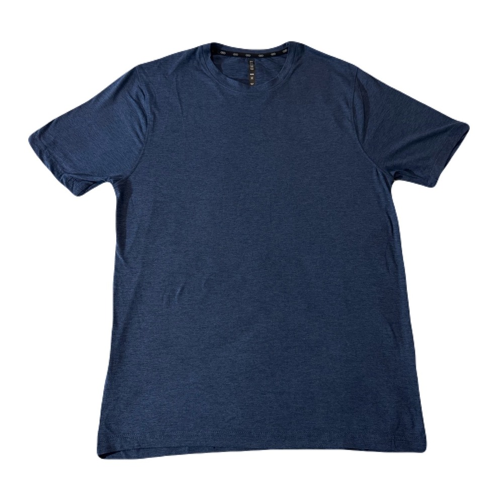 Legend Inspire Mens Navy Blue Heathered Short Sleeve Activewear T-Shirt Size M